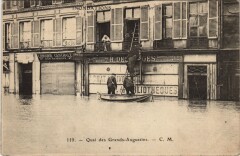 Inondations 1910 Paris Quai des Grands-Augustins