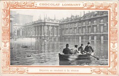 Inondations 1910 Paris Deputes se rendant a la séance