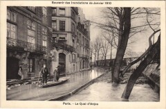Inondations 1910 Paris Quai d'Anjou