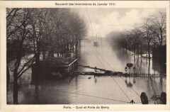 Inondations 1910 Paris Quai et porte de Bercy