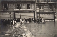 Inondations 1910 Paris Boulevard Haussmann Barrage