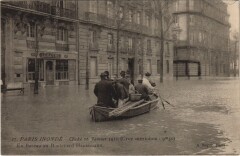 Inondations 1910 Paris Boulevard Haussmann
