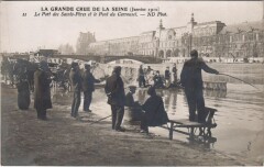 Inondations 1910 Paris Port des saints-peres Pont du Carrousel