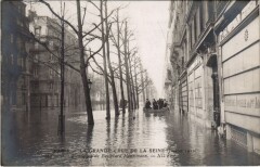 Inondations 1910 Paris Boulevard Haussmann