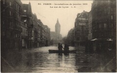 Inondations de janvier 1910 - La rue de Lyon à Paris 12e