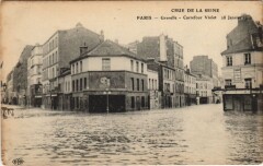Carte postale ancienne Crue de la Seine - Grenelle - Carrefour Violet - 28 Janvier 1910
                                                                     à Paris 15e
                                