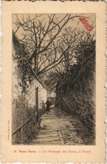 Carte postale ancienne Le Passage des Eaux, à Passy
                                                                     à Paris 16e
                                