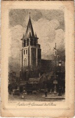 Ancien Vieux Paris Eglise Saint-Germain des Pres