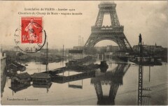 Inondations 1910 Paris Chantiers du Champ de Mars