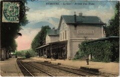 Nemours - la Gare arrivée du train à Nemours