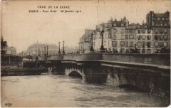 Inondations 1910 Paris Le Pont-Neuf