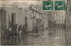 Inondations 1910 Paris Passage de la Visitation a Grenelle