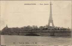Inondations 1910 Paris Pont de l'Alma