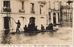 Inondations 1910 Paris Rue de Lille Evacuation