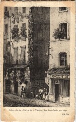 Ancien Vieux Paris Rue Saint-denis Maison l'Arbre de la Vierge