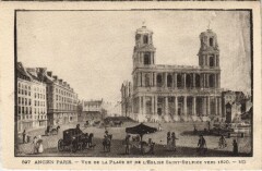 Ancien Paris Place et Eglise Saint-Sulpice