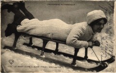 Le Mont-Dore - Sports d'Hiver une lugeuse à Mont-Dore