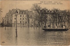 Inondations 1910 Paris Esplanade des Invalides Rue Fabert