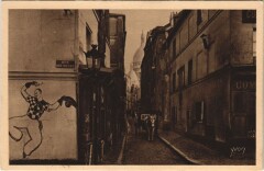 Carte postale ancienne Montmartre - La Rue Saint-Rustique
                                                                     à Paris 18e
                                