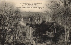 Carte postale ancienne Montmartre - Rue Saint-Vincent - Maison au toit de chaume
                                                                     à Paris 18e
                                