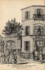 Carte postale ancienne Montmartre - Restaurant Debray au Moulin de la Galette en 1860
                                                                     à Paris 18e
                                