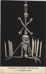 Carte postale ancienne Montmartre - Cabaret du Néant - Lampadaire funéraire
                                                                     à Paris 18e
                                