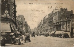 Carte postale ancienne La Rue de la Chapelle
                                                                     à Paris 18e
                                