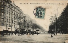 Carte postale ancienne Boulevard Saint-Marcel, pris de l'Avenue des Gobelins
                                                                     à Paris 5e
                                