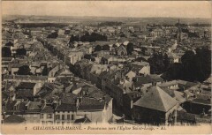 Chalons-sur-Marne Panorama vers L'Eglise Saint-Loup à Saint-Loup