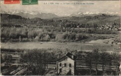 Pau - Le Gave et la Chaine des Pyrenées à Pau
