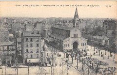 Charenton - Panorama De La Place Des Ecoles Et Eglise