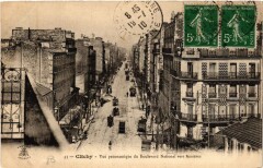 Carte postale ancienne Vue panoramique du Boulevard National vers Asnières
                                                                     à Clichy
                                