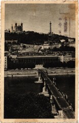 Lyon - Pont du Palais de Justice et Fourviere à Lyon