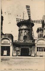 Carte postale ancienne Le Moulin Rouge, Place Blanche
                                                                     à Paris 18e
                                
