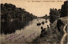 Carte postale ancienne Bois de Boulogne - Les Bords de la Seine
                                                                     à Puteaux
                                