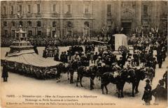 Paris 5e-L'Arrivée au Panthéon du Corps Poilu Inconnu à Paris 5e