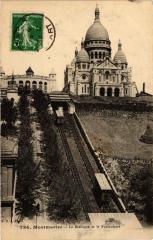 Carte postale ancienne Montmartre - La Basilique et le Funiculaire
                                                                     à Paris 18e
                                