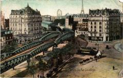 Carte postale ancienne La Rue Lecourbe
                                                                     à Paris 15e
                                