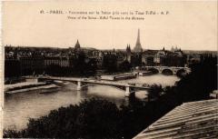 Paris 7e Panorama sur la Seine pris vers la Tour Eiffel à Paris 7e