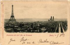 Paris Panorama Pris de l'Arc de Triomphe
