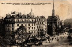 Paris 10e - Le Boulevard de Strasbourg et l'Eglise Saint-Laurent à Paris 10e