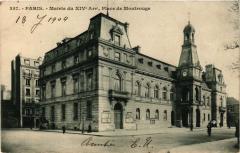 Carte postale ancienne Mairie du XIVe Arrondissement, Place de Montrouge
                                                                     à Paris 14e
                                
