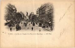 Paris 10e-La Rue du Temple la Place de la Republique à Paris 10e
