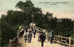 Carte postale ancienne Les Buttes-Chaumont - Le Pont
                                                                     à Paris 19e
                                