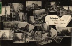 Carte postale ancienne Un Bonjour
                                                                     à Paris 14e
                                