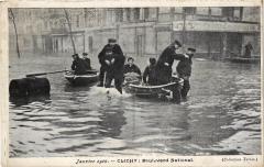 Carte postale ancienne Boulevard National - Janvier 1910
                                                                     à Clichy
                                