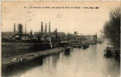 Carte postale ancienne Un bras de la Seine, vue prise du Pont de Clichy
                                                                     à Clichy
                                