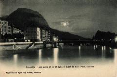Grenoble - Les quais et le Saint-Eynard Effet de nuif à Grenoble