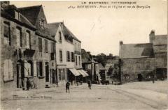 Rostrenen-Place de l'Eglis et rue du Bourg Coz à Rostrenen