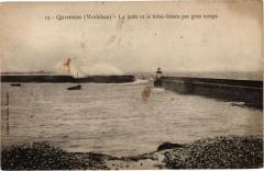 Quiberon - La jetée et le brise-larnes par gros temps -
																					56170 Quiberon
																			